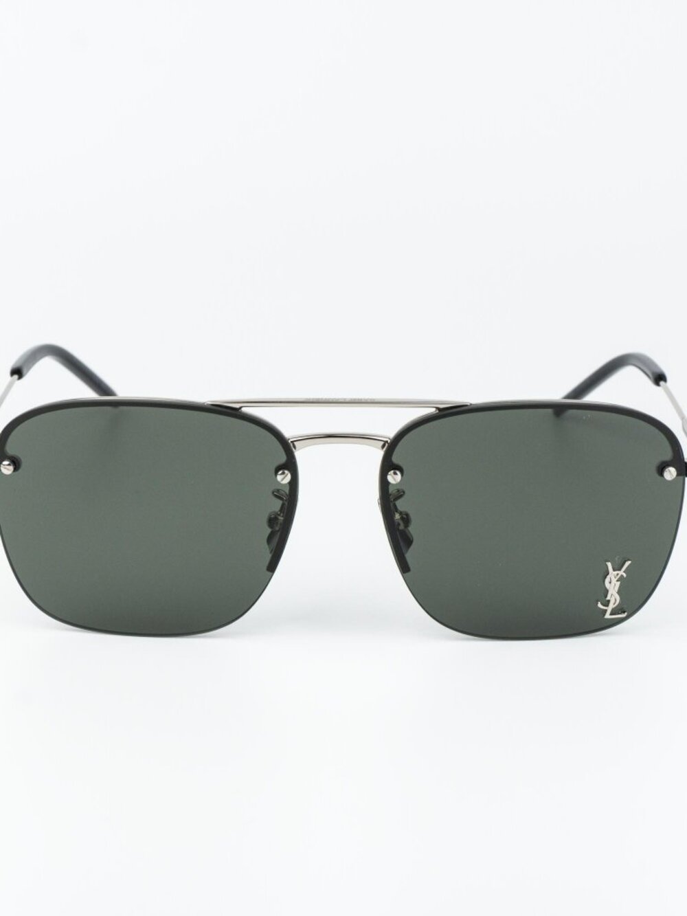 Saint Laurent Men Sunglasses Silver Grey Pilot SL309M 002 NEW AUTHENTIC